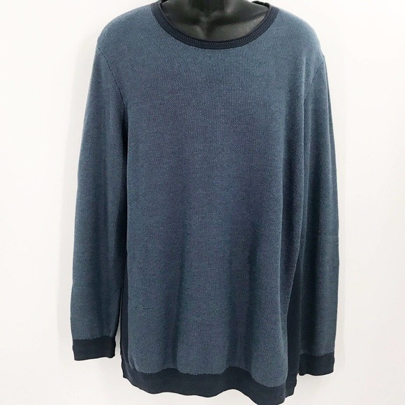 VINCE CAMUTO Space-Dye Crew Neck Pull Over Blue Sweater - Size X-Large - Picture 4 of 7